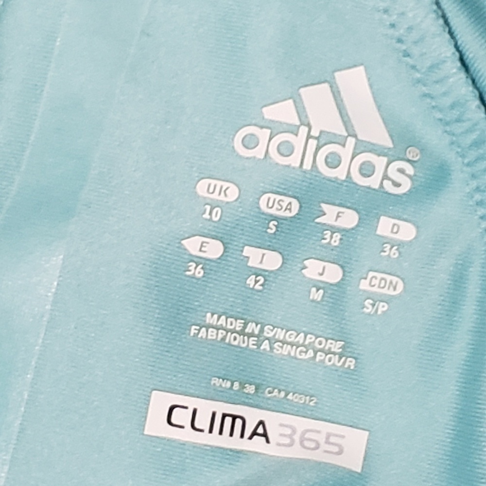 Adidas Athletic Track Zip Jacket Tiffany Blue Sz S - Picture 3 of 8